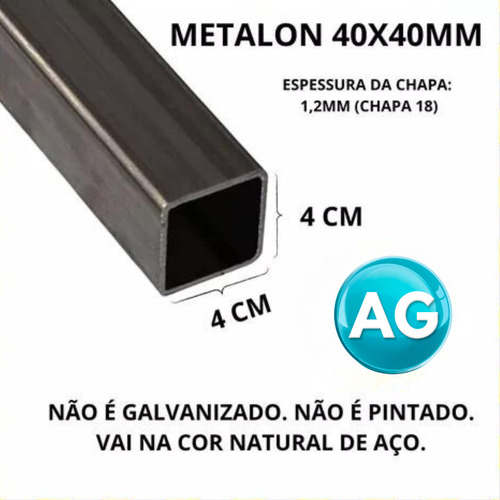 Perfil Metalon Quadrado 40x40 7pç 2m