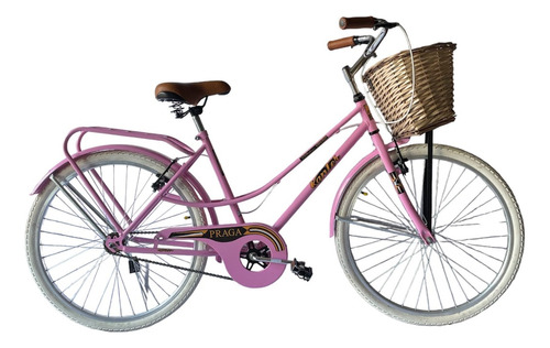 Bicicleta paseo Kanter Praga R26 frenos v-brakes color rosa con pie de apoyo  