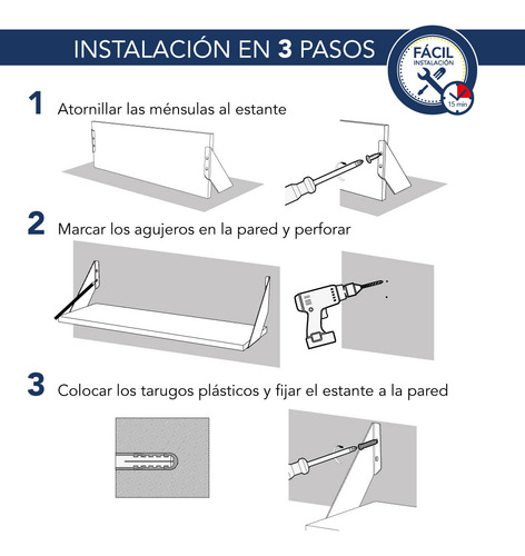 Combo X2 Centro Estant Estante Repisa Con Ménsula 60x20 Cm
