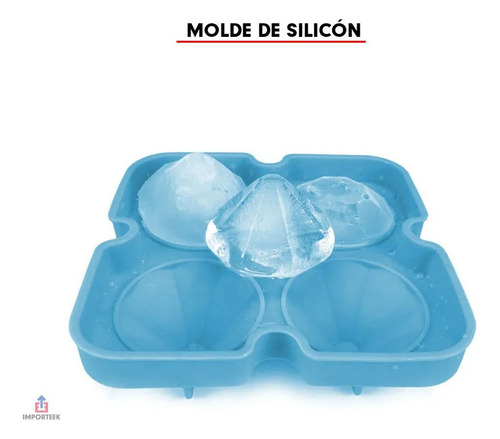 . Molde Silicon Hielos Diamante 3d Cavidades Moderno Cocina