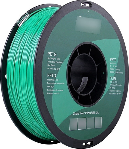 Filamento Esun Petg 1kg 1.75mm Impresora 3d Solid Green