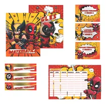 Comprar Kit Imprimible Etiquetas Escolares Deadpool - Pdf