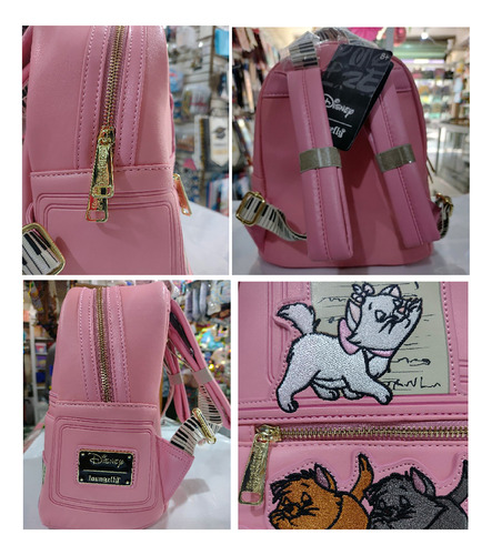 Mochila Backpack Loungefly Aristocats Piano Kitties Rosa Chicle Estampado