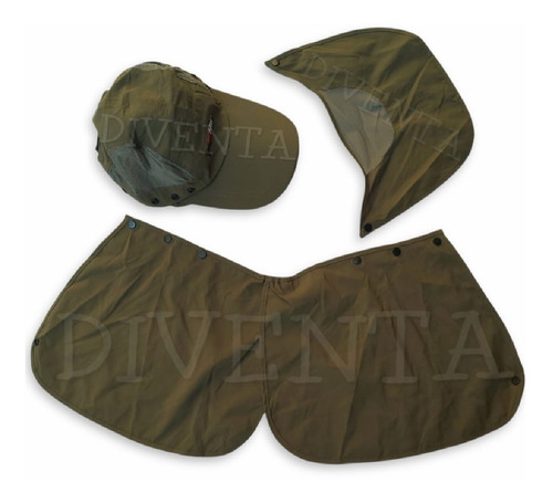 Imagen 2 de 2 de Gorra Vicera Cubre Nuca Ideal Pesca Camping Caza Aire Libre