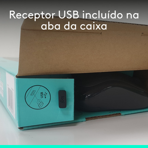 Combo Teclado E Mouse Sem Fio Logitech Mk270 Layout Abnt2 Preto Preto