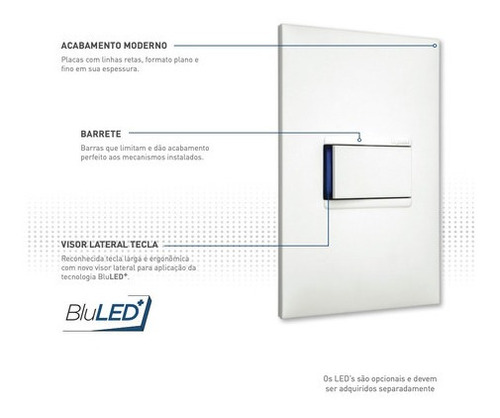 Pulsador Pial Plus+ 2a Suporte 4x2 Branco Parede Legrand