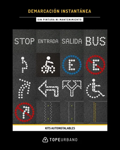 Kit Linea Div Estacionamiento Punto + Tacha -tope Urbano S.a