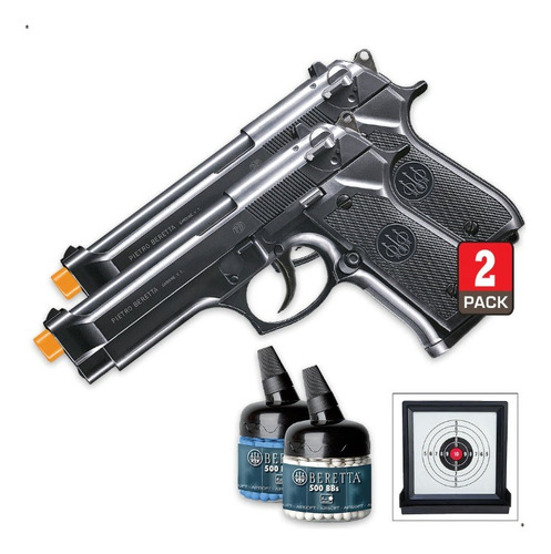 Kit Beretta Bbs Municiones 6mm 2 Pistola Target Tiro Airsoft