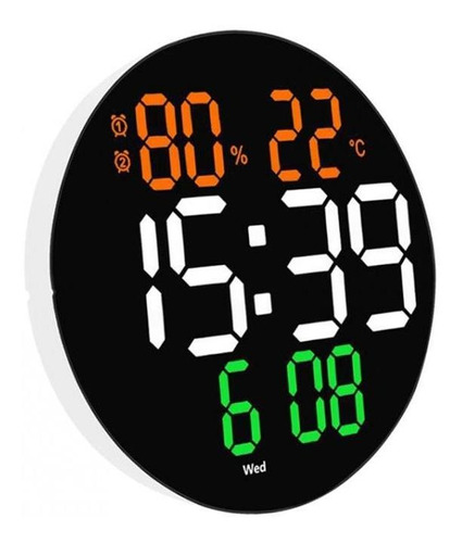 Reloj De Pared Digital De 10  Con Temperatura Y Humedad