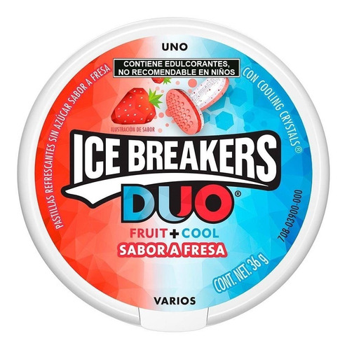 Pastillas Ice Breakers Sabor Fresa 9.6g Pack 8 Piezas