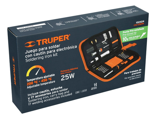 Kit Soldadura Electrónica Con Cautín De 25 W, Temp Regulable