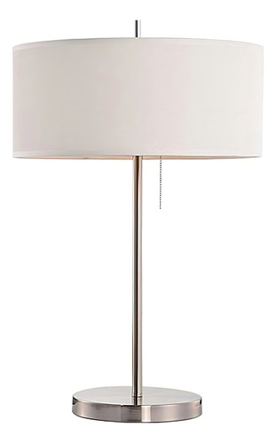 Lámpara De Mesa Stella Acabado Satín Blanco 120w Tecnolite Estructura Satín, Blanco Pantalla Satín, Blanco