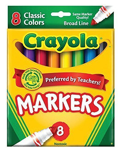 Crayola Marcadores Clásicos, Línea Ancha 8 Ea (paquete De.