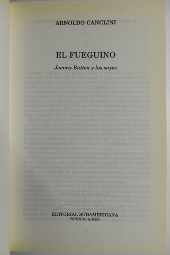 El Fueguino, Jemmy Button Y Los Suyos Arnoldo Canclini C121 (Usado)