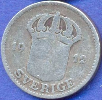 Suecia 25 Ore 1912 W Plata * Gustaf V *