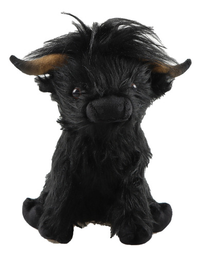 Negro Highland Cow Peluche Muñeca Juguete Cumpleaño Regalo