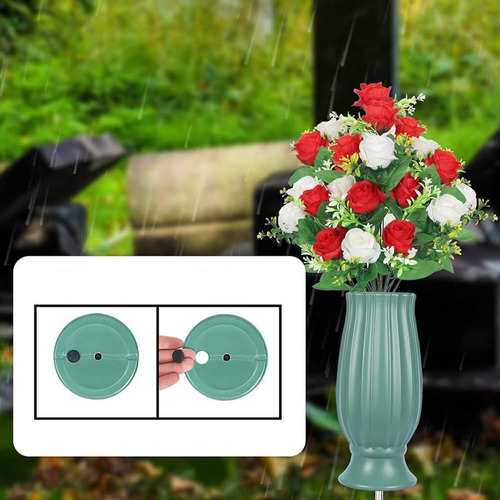Decoraciones De La Tumba Del Florero Del Cementerio De Verde