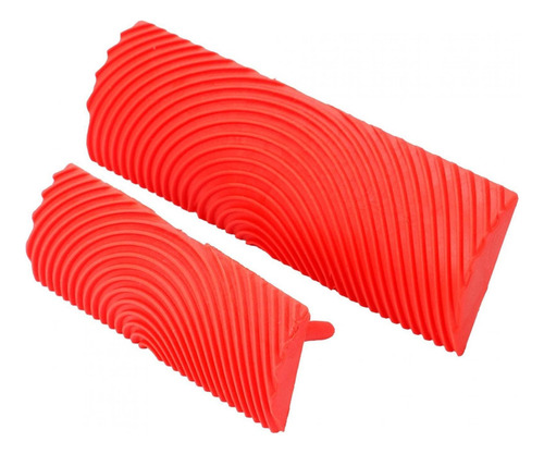 2 Pçs/set Cilindro De Borracha Madeira Grain Efeito Pintura