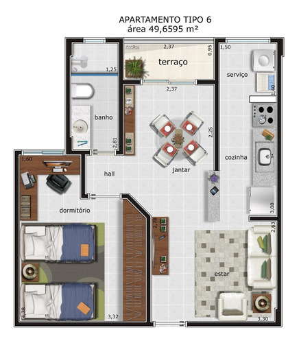 Imagem 7 de 7 de Vende-se Apartamento Com 50m² No Bairro Jardim Botânico Em Ribeirão Preto-sp, Com 1 Dormitório, 1 Vaga De Garagem, Sala Com Espaço Amplo, Com Armários - Ap00448 - 69002659