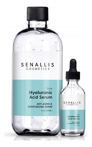 Suero Ácido Hialurónico, 8 Oz Y 2 Oz, Senallis Cosmetics Momento De Aplicación Día/noche Tipo De Piel Todo Tipo De Piel