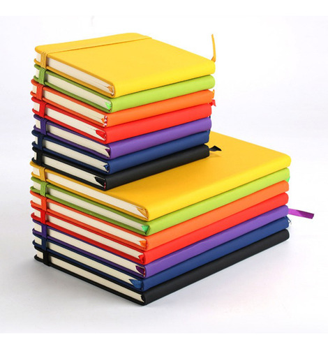 Pu Notebook B5/a5/a6 Notepad Solid Color Leather Cover Offic