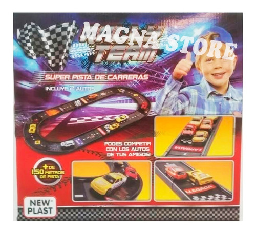Imagen 3 de 10 de Pista Carrera Autos Infantil + 2 Autitos New Plast +3 Años