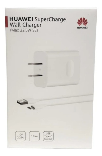 Cargador22.5w Huawei Original Usbc Para Nova 3e Tipoc Blanco