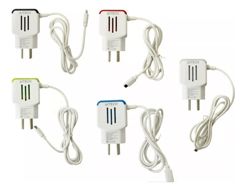 Cargador De Pared Aitech 2.1a Fast Charge Tipo C Color Blanco