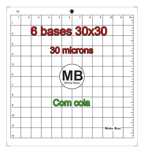 6 Bases De Corte 30x30 P/ Silhouete Cameo 30 Microns C/ Cola