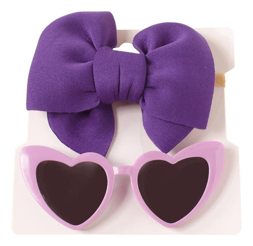Anteojos De Sol Para Niñas Bebés Con Moño 0 A 4 Años Divinos Corazón Violeta