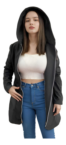 Chamarra De Mujer Impermeable Neopreno Cazadora Con Gorro