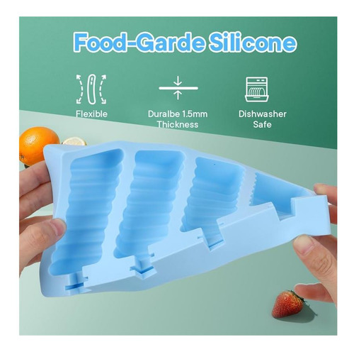 Popsicle Moldes Juego De 2, Moldes De Paleta De Silicona De