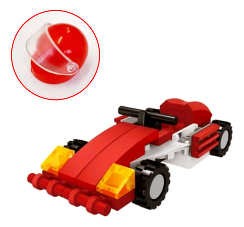 Brinquedo Bloco Montar 2em1 Carro F1 Kart Caminhão Guerra Versão Do Personagem Vermelho