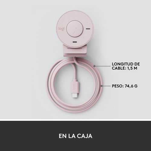 Webcam Logitech Brio 300 Rose 2mp/30fps Color Rosa pálido