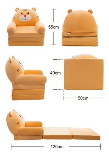 Sofá Plegable For Niños Pequeños, Sillón, Funda Lavable