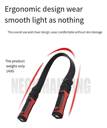 Lámpara De Cuello Desmontable Recargable, Luz De Trabajo Led