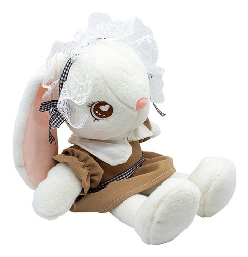 Conejo Blanco De Peluche 35 Cm Conejito Kawaii 2 Pzas