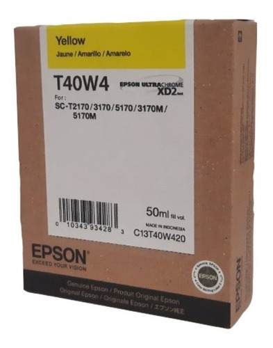 Tinta Epson Amarillo T40w420 50ml Para T2170 T3170 T517