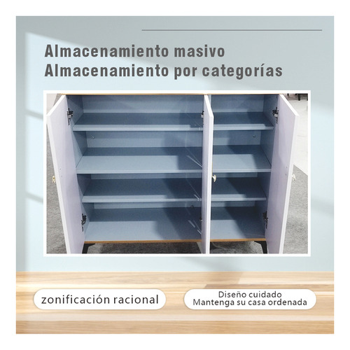 Zapatero Blanco Sólido Minimalista De Estilo Moderno3 Puerts