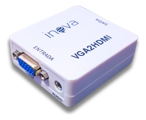 Conversor Vga Para Hdmi 1080p Com Áudio E Cabo Usb Branco