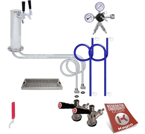 Kegco Deluxe Dual Tap Tower Kegerator Conversion Kit