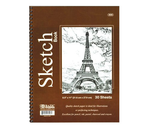 Bazic 30 Ct 8 5 X 11 Side Bound Spiral Premium Sketch B...