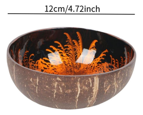 Coconut Bowl Storage Bowl Pearl Inlaid Serving Bowl Orange
