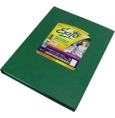 Cuaderno N°3 Forrado Verde 100 Hojas Rayado Exito
