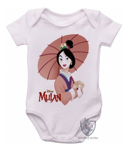 Body Roupa Nenê Bebê Mulan Japonesa Oriental Disney Japão