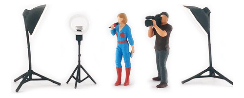 10x 1:64 Escala Mini Photo Props Luces Con Personas