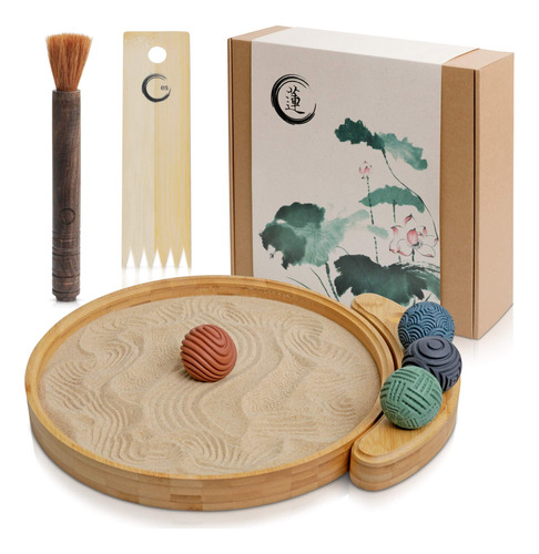 Enso - Kit De Jardn Zen Japons Para Escritorio, Juego De Her