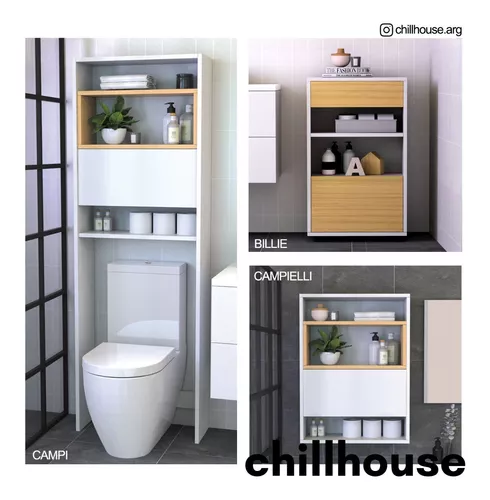 Mueble Sobre Inodoro Organizador Moderno Estanteria Baño