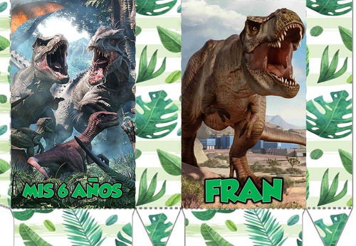 10 Bolsitas Golosineras Con Cordon Jurassic Park Word Dino