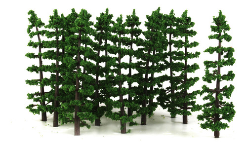 60x Modelo De Com Árvore De Abeto De Plástico Paisagem